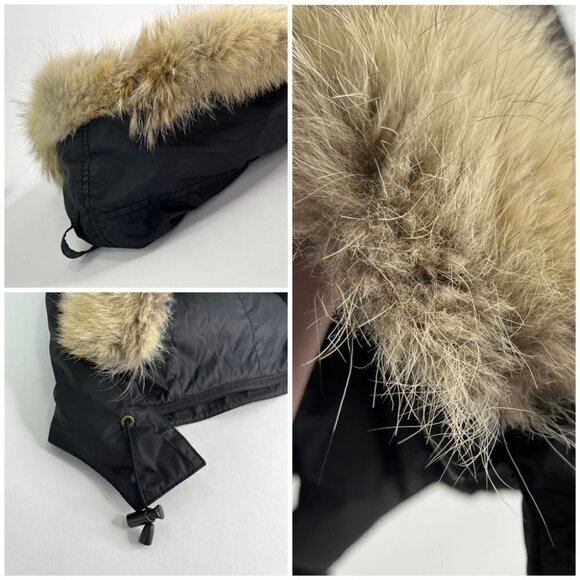 CANADA GOOSE Black Label Yukon Bomber Duck Down Coyote Fur Trimmed Winter Jacket - Picture 12 of 15